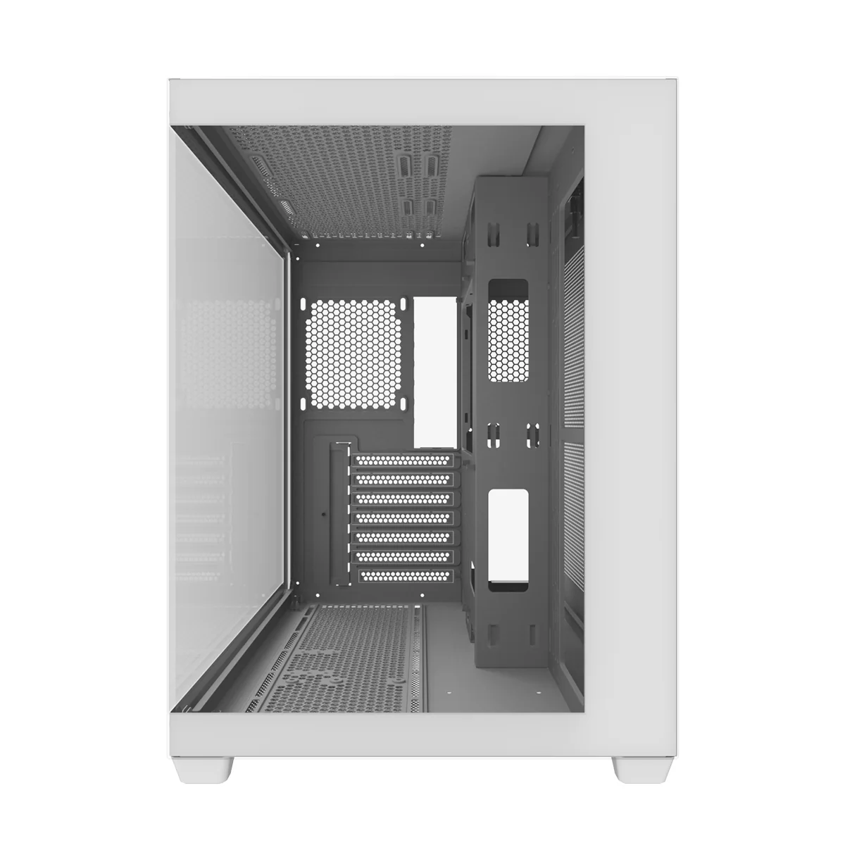 Darkflash C285P Tempered Glass Side Panel Dual Chamber ATX PC Case (White) - Image 11