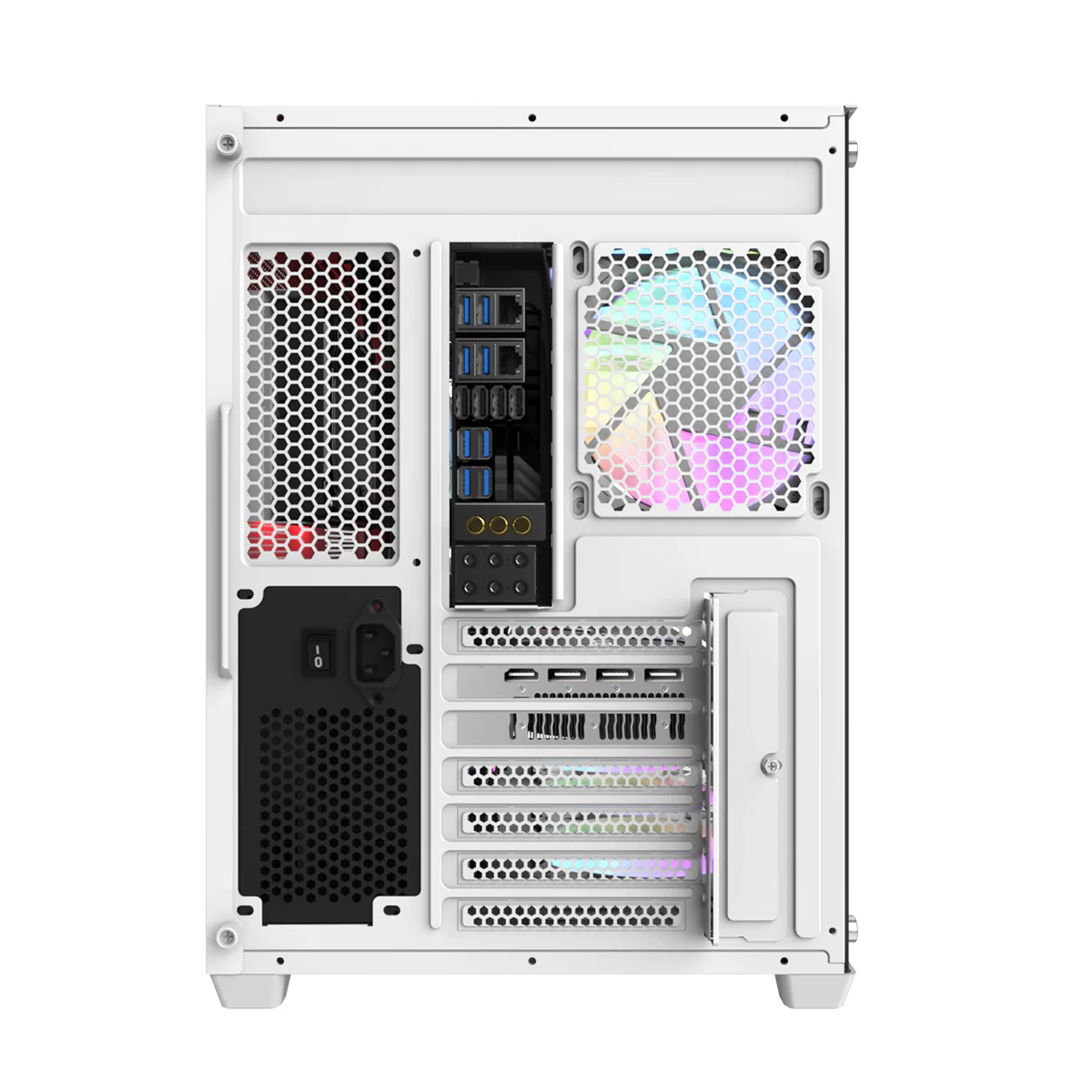 Darkflash C285P Tempered Glass Side Panel Dual Chamber ATX PC Case (White) - Image 18
