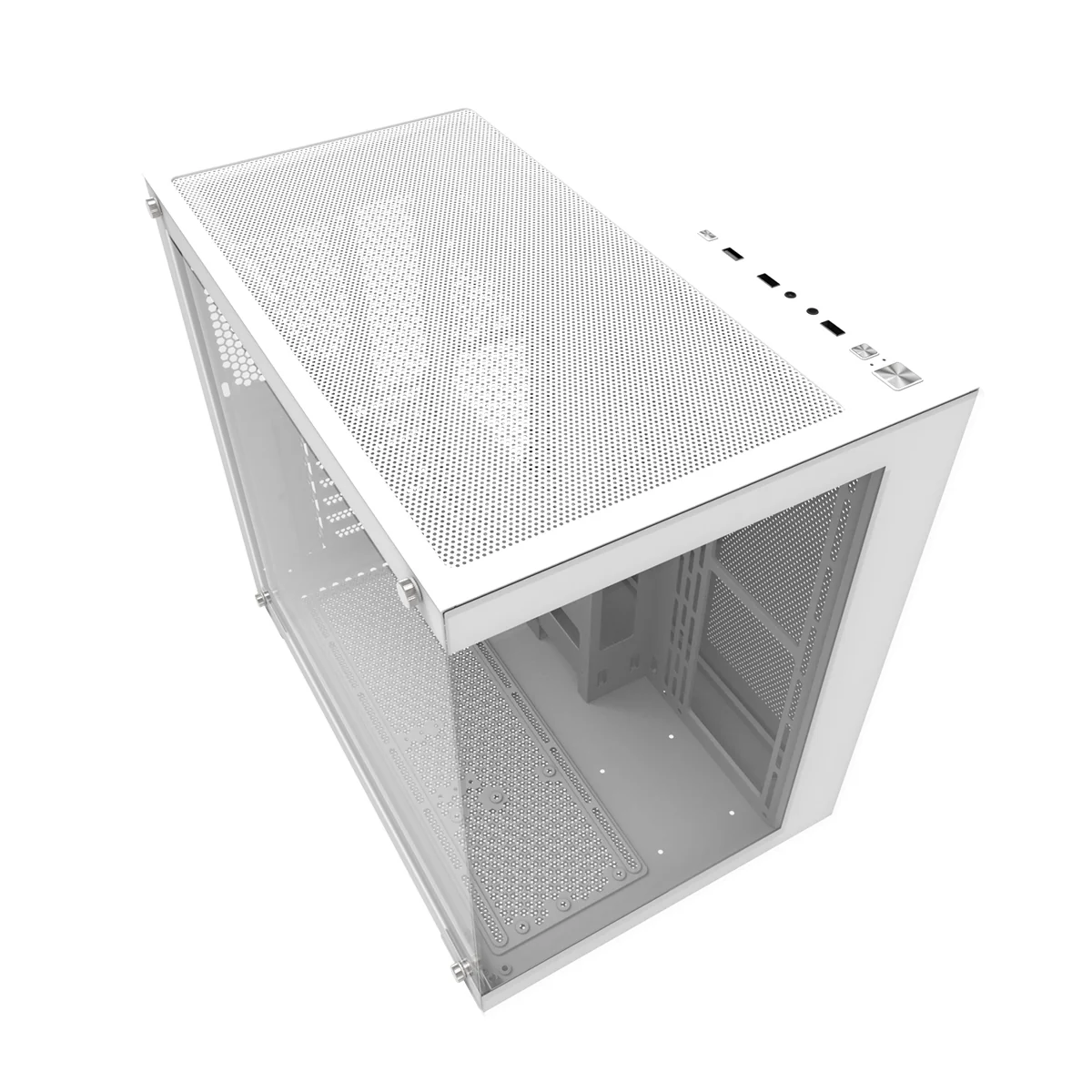 Darkflash C285P Tempered Glass Side Panel Dual Chamber ATX PC Case (White) - Image 3