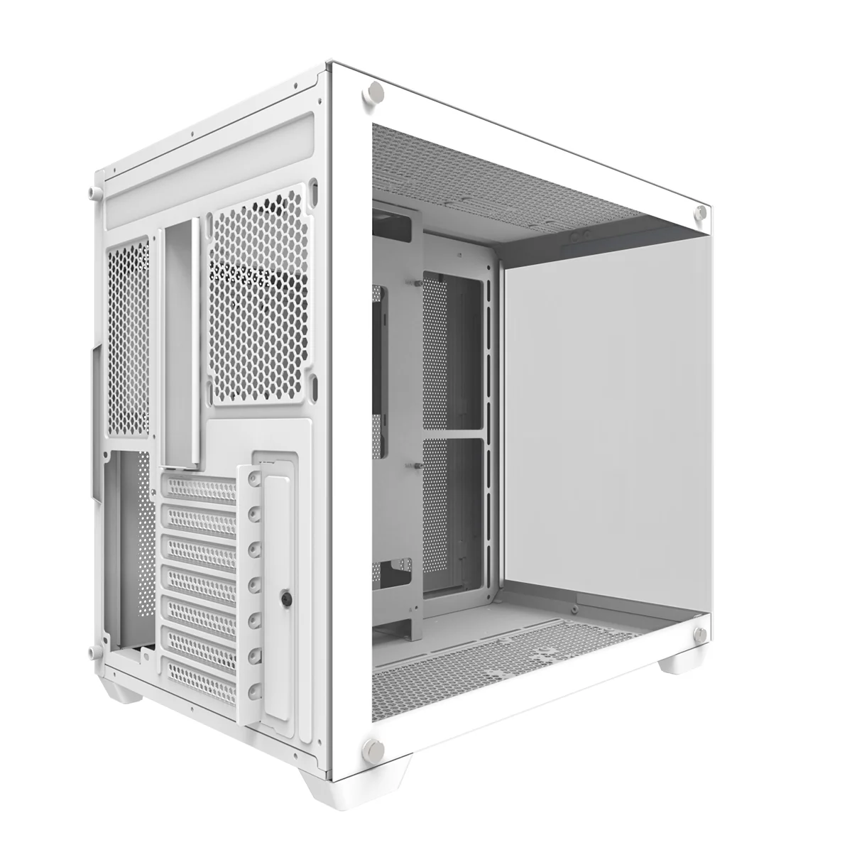 Darkflash C285P Tempered Glass Side Panel Dual Chamber ATX PC Case (White) - Image 4