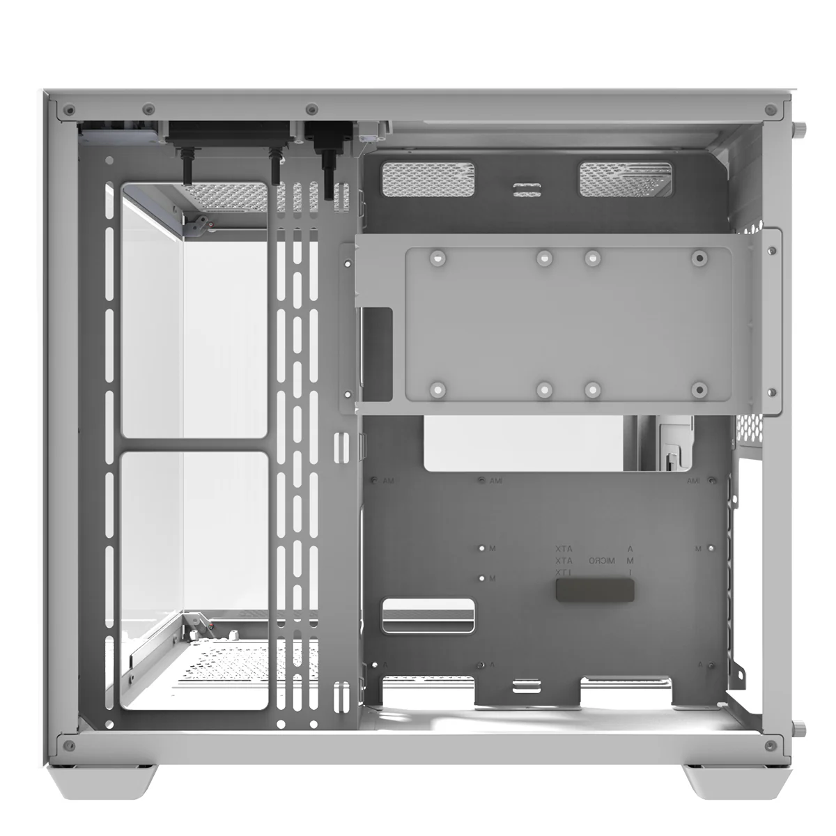 Darkflash C285P Tempered Glass Side Panel Dual Chamber ATX PC Case (White) - Image 5