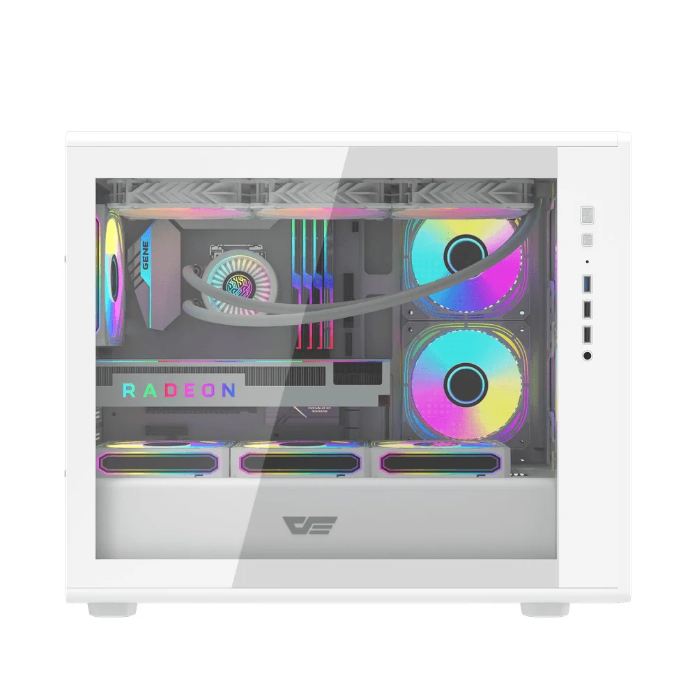 DarkFlash DB460M TG Panel Luxury M-ATX PC Case (Black, White) - Image 10