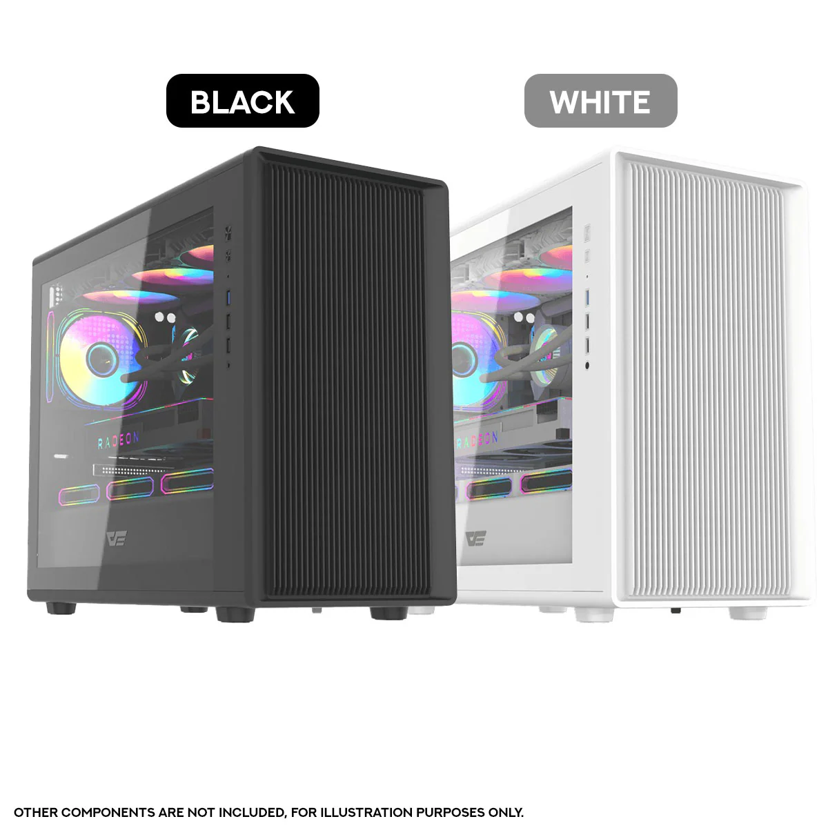 DarkFlash DB460M TG Panel Luxury M-ATX PC Case (Black, White) - Image 14