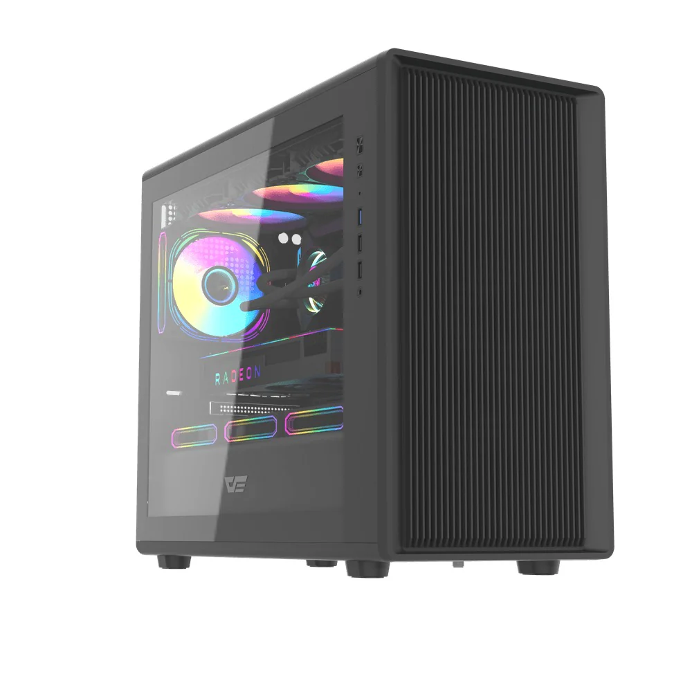 DarkFlash DB460M TG Panel Luxury M-ATX PC Case (Black, White) - Image 2