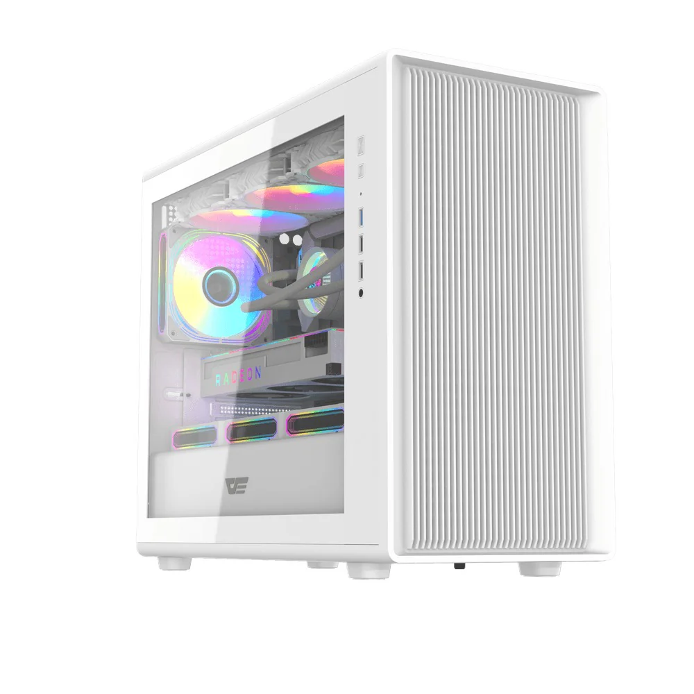 DarkFlash DB460M TG Panel Luxury M-ATX PC Case (Black, White) - Image 8