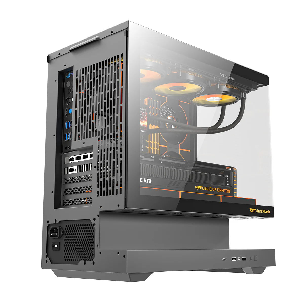 DarkFlash Floatron F1 Art Ultra TG Panel M-ATX PC Case (Black) - Image 13