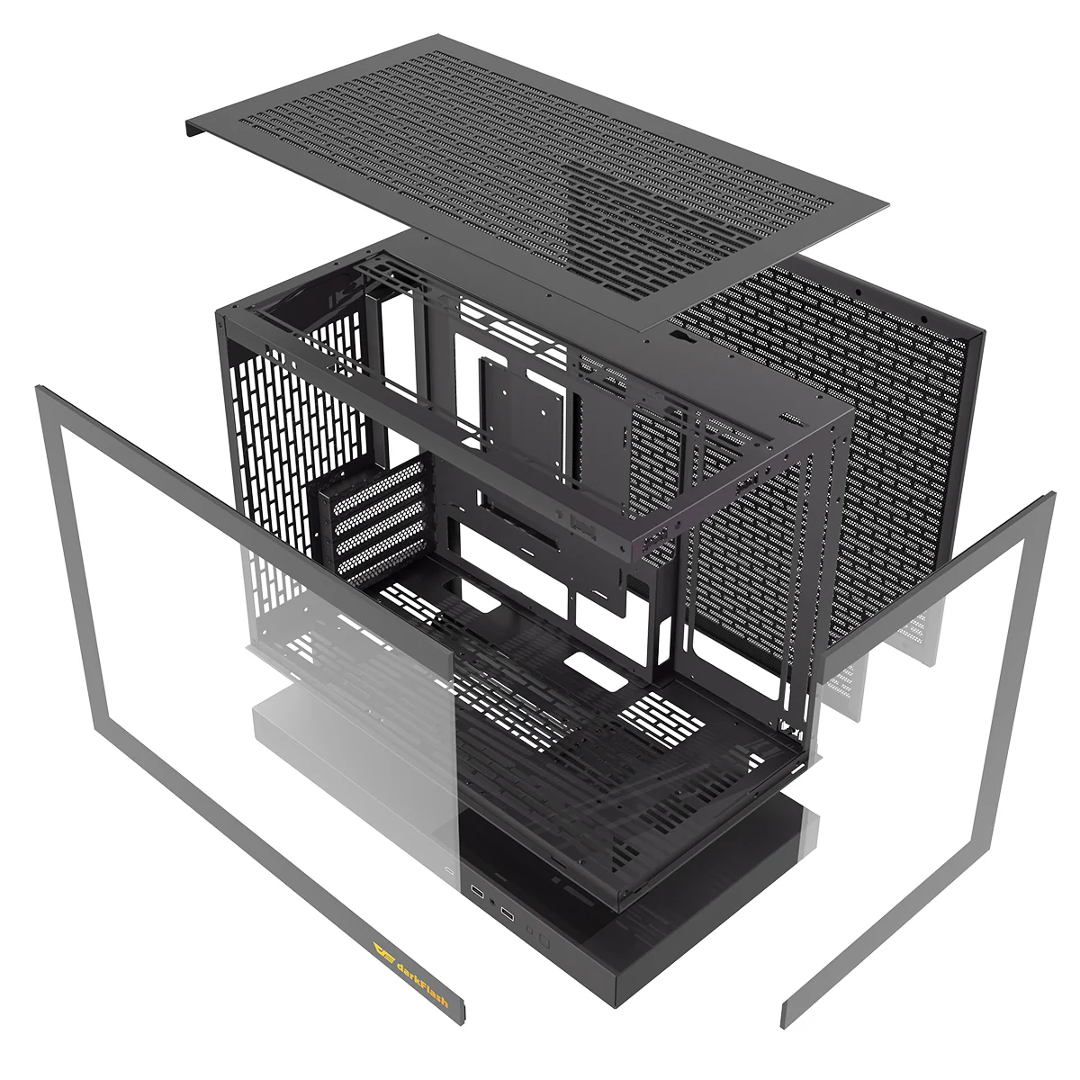 DarkFlash Floatron F1 Art Ultra TG Panel M-ATX PC Case (Black) - Image 21