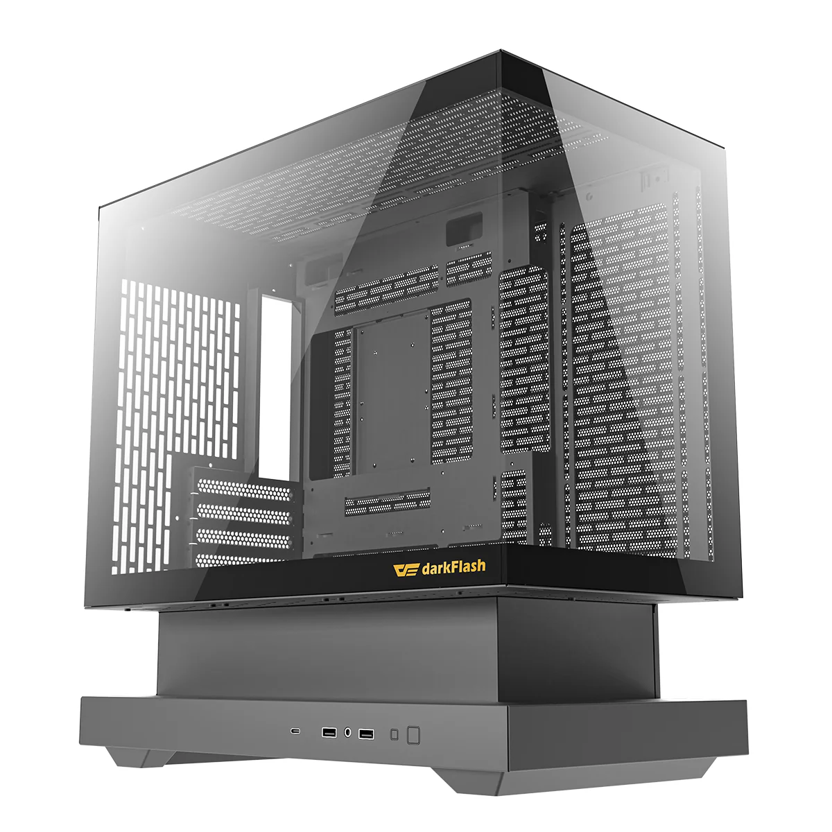 DarkFlash Floatron F1 Art Ultra TG Panel M-ATX PC Case (Black) - Image 4
