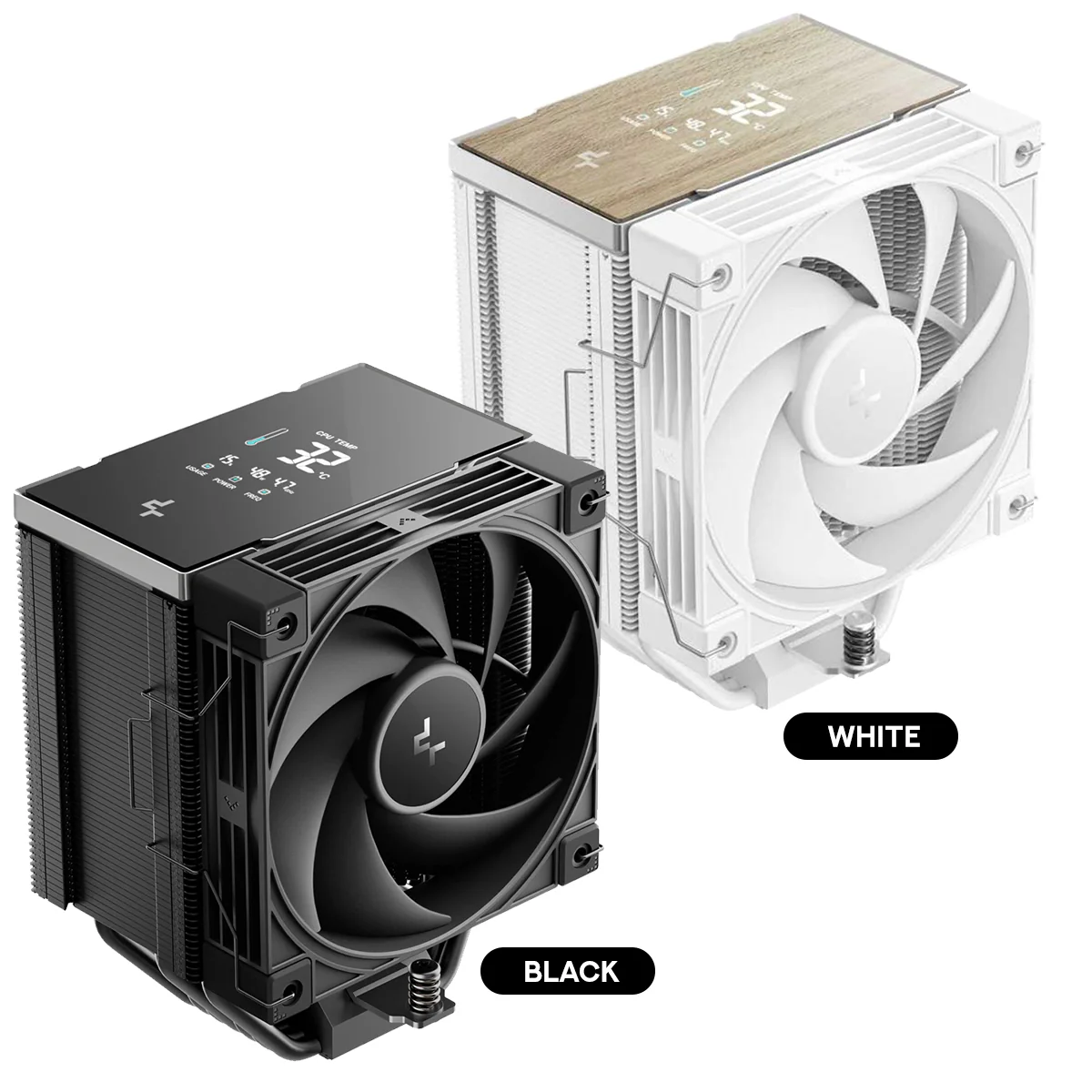 DeepCool AK700 Digital AI Dynamic Adjustment CPU Cooler with Digital Display (Black, White)