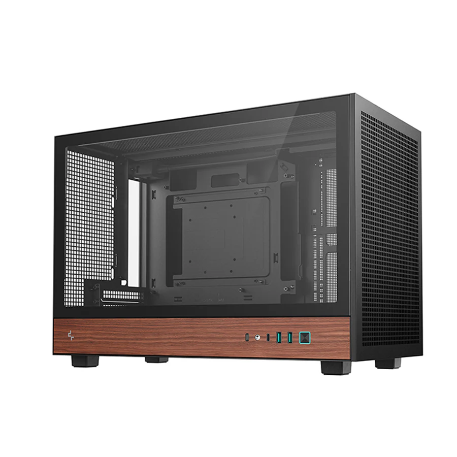 DeepCool CH260 Wood High Airflow Compact M-ATX Wood Grain PC Case (Black, White) (R-CH260-BKNWM0-G-1, R-CH260-WHNWM0-G-1) - Image 4