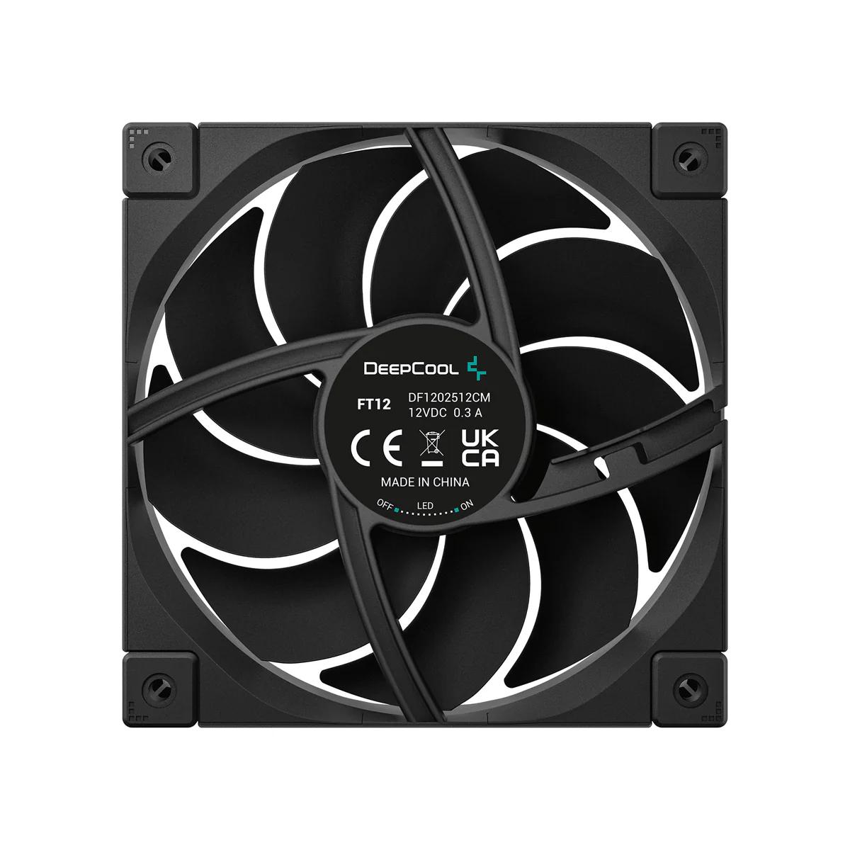 DeepCool FT12 Single 120mm High Performance Fan (Black, White) - Image 5