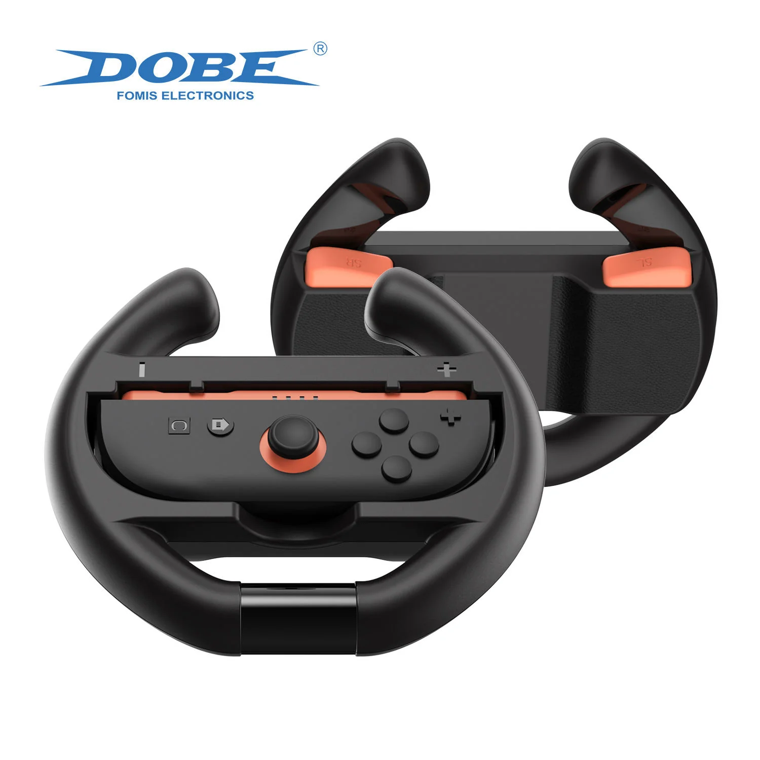 Dobe Controller Steering Wheel for Nintendo Switch 2 Joy-Pad (Black) (Orange/Blue Button) TNS-3195S - Image 2