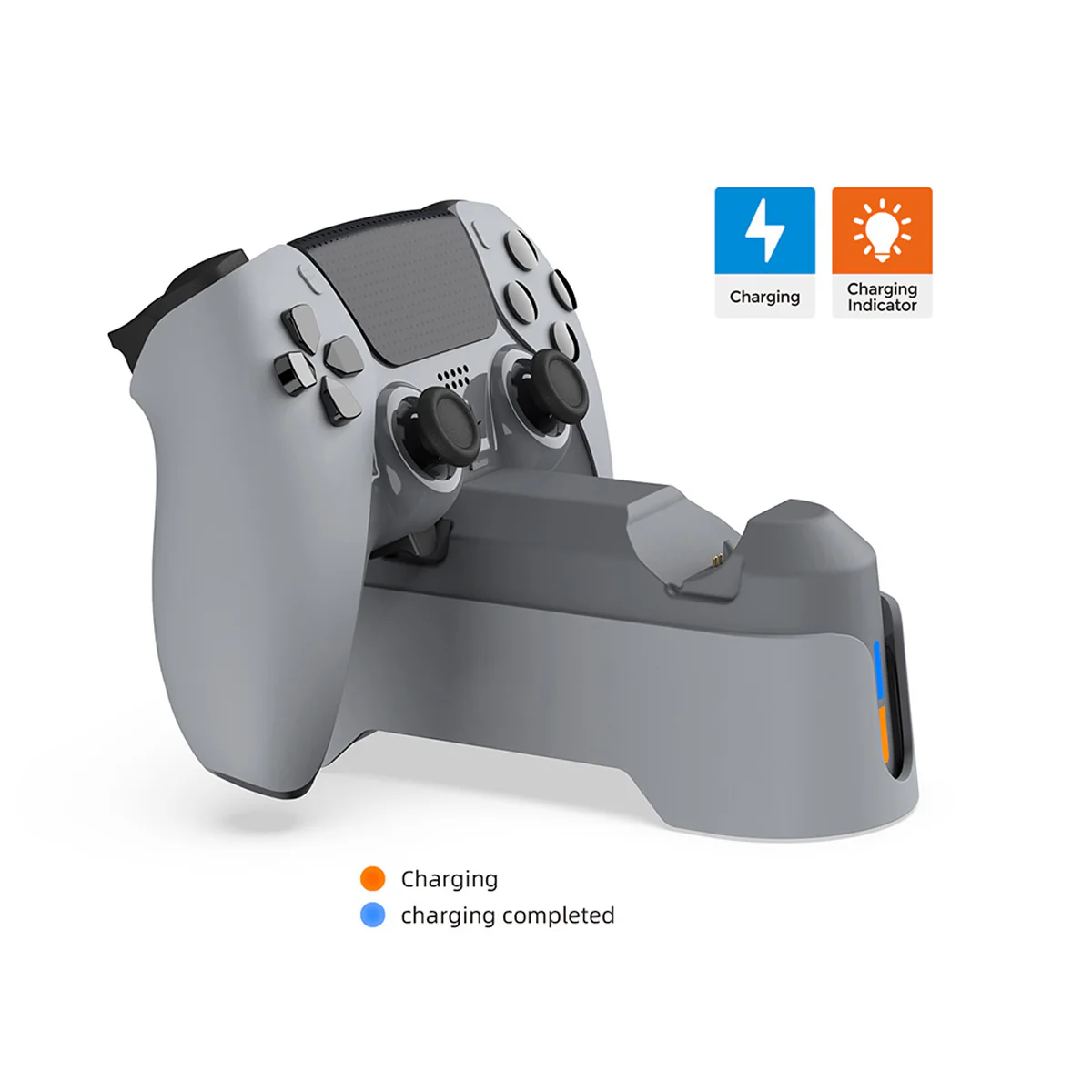 Dobe Double Charging Dock For PS5 Controller with Dual-Color Charging Indicator Light (Gray) (TP5-1501X) - Image 2