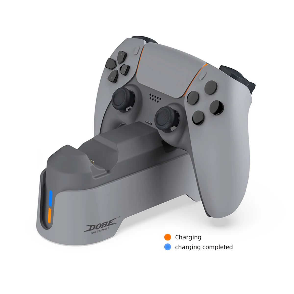 Dobe Double Charging Dock For PS5 Controller with Dual-Color Charging Indicator Light (Gray) (TP5-1501X) - Image 3