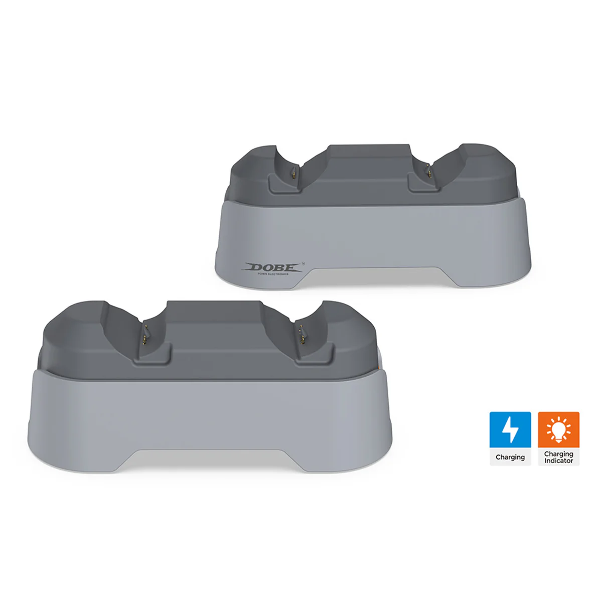 Dobe Double Charging Dock For PS5 Controller with Dual-Color Charging Indicator Light (Gray) (TP5-1501X) - Image 7