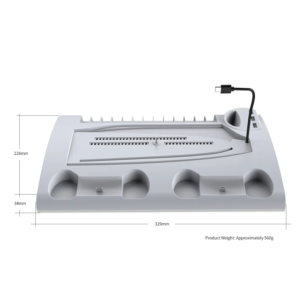 Dobe Multifunctional Cooling & Charging Stand For PS5 / PS5 Slim / PS5 Pro (White) TP5-3570D - Image 13