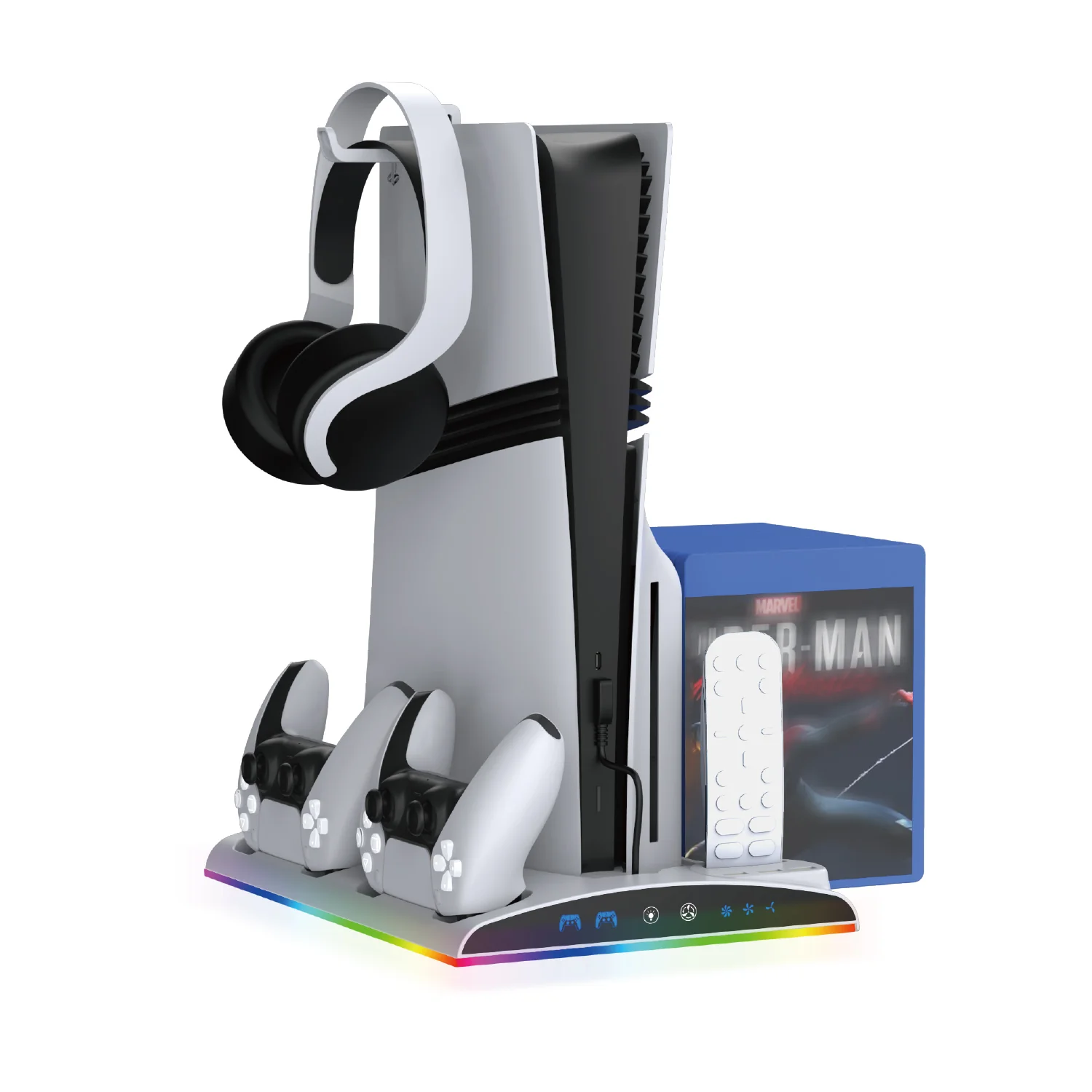 Dobe Multifunctional Cooling & Charging Stand For PS5 / PS5 Slim / PS5 Pro (White) TP5-3570D - Image 9