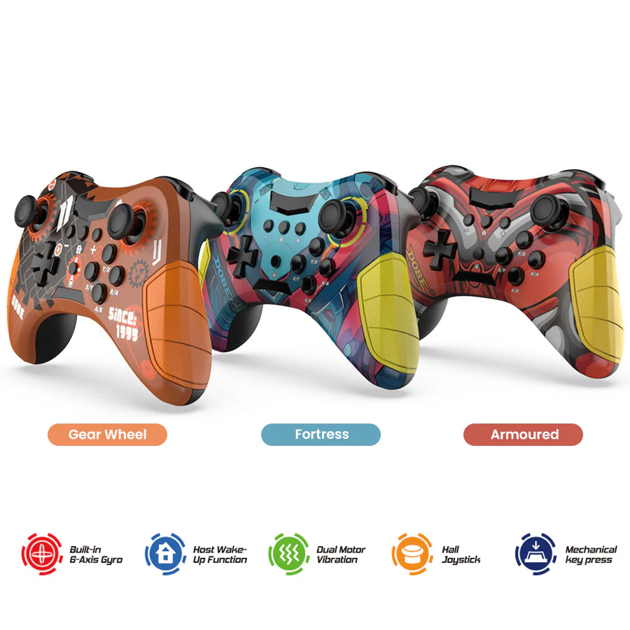 Dobe Wireless Mechanical Controller for Nintendo Switch/ PS3/ PC TY-3839 (Gear Wheel, Fortress, Armoured)
