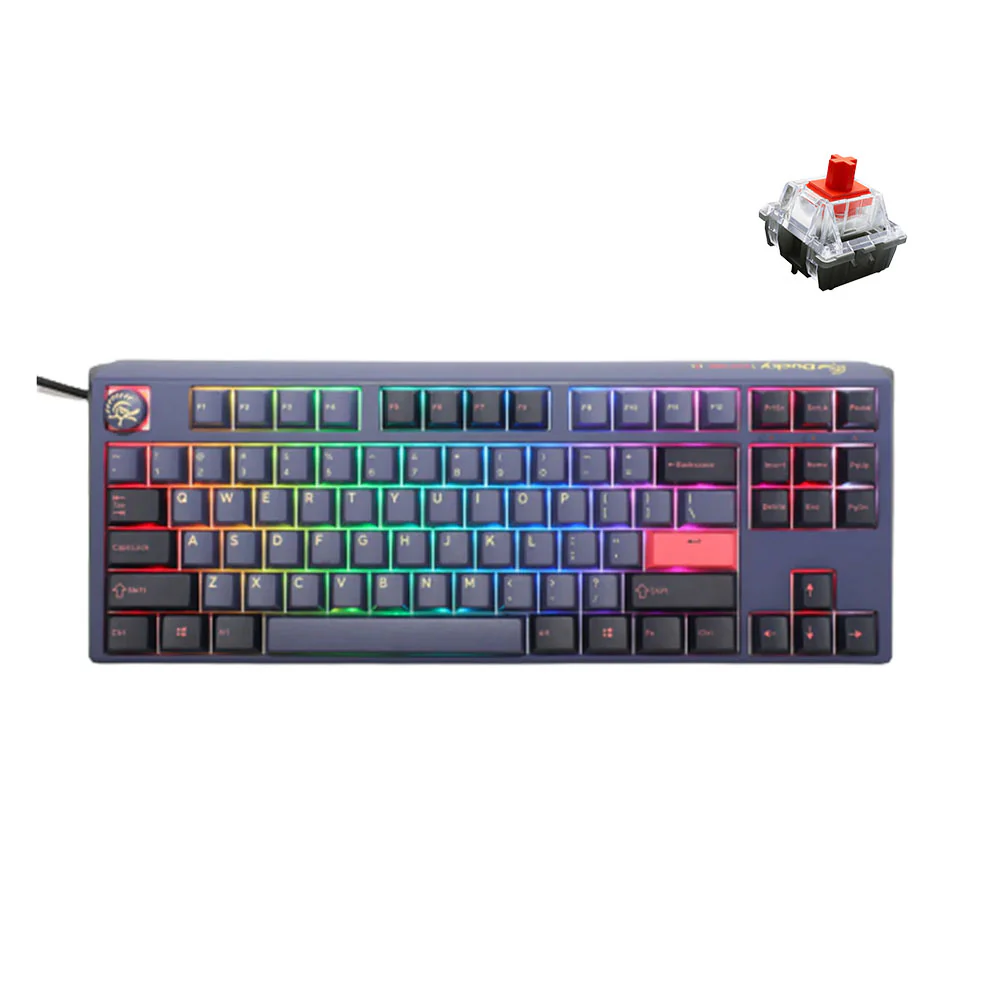 Ducky One 3 Cosmic Blue TKL Hotswap RGB Double Shot PBT Mechanical Keyboard (Cherry Rgb Red) (DKON2187ST-RUSPDCOVVVC2)