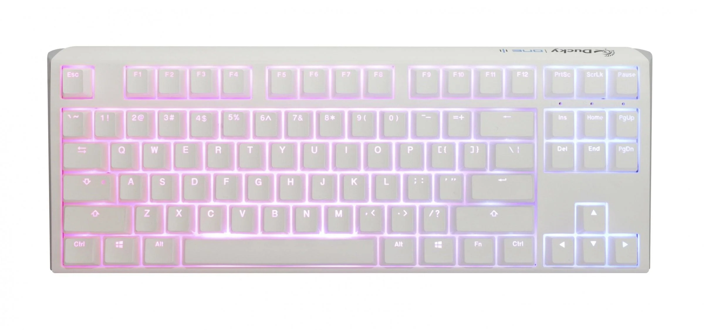 Ducky One 3 Pure White TKL 80% Hotswap RGB Double Shot PBT Mechanical Keyboard (Cherry RGB Brown) (DKON2187ST-BUSPDPWWWSC1)