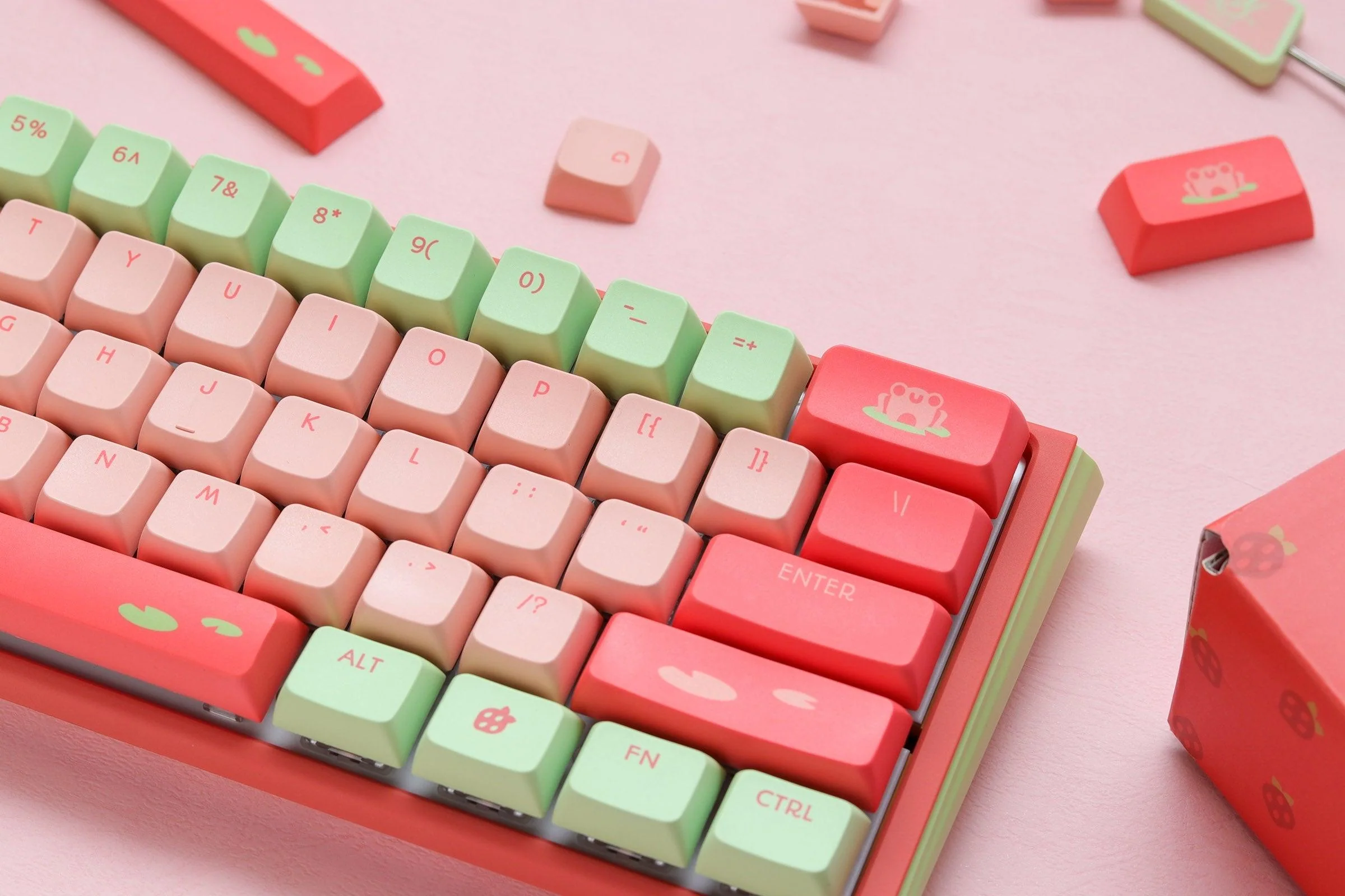 Ducky X MK Strawberry Frog One 3 Mini Hotwap RGB Mechanical Keyboard (Cherry RGB Brown) (DKON2161ST-BUSPHSFTPGC1) - Image 8