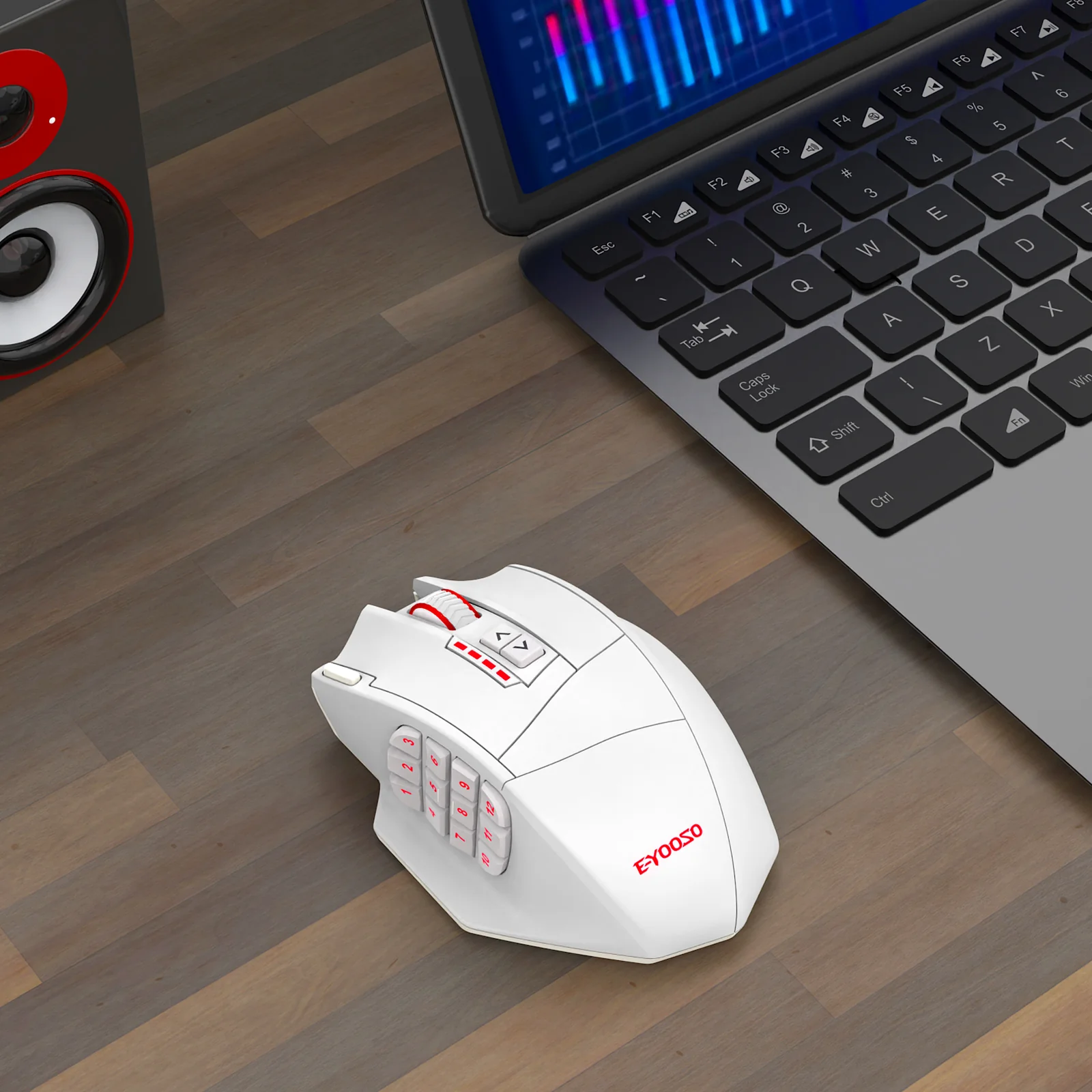 E-Yooso X-33 RGB Wireless Gaming Mouse (Black, White) - Image 14