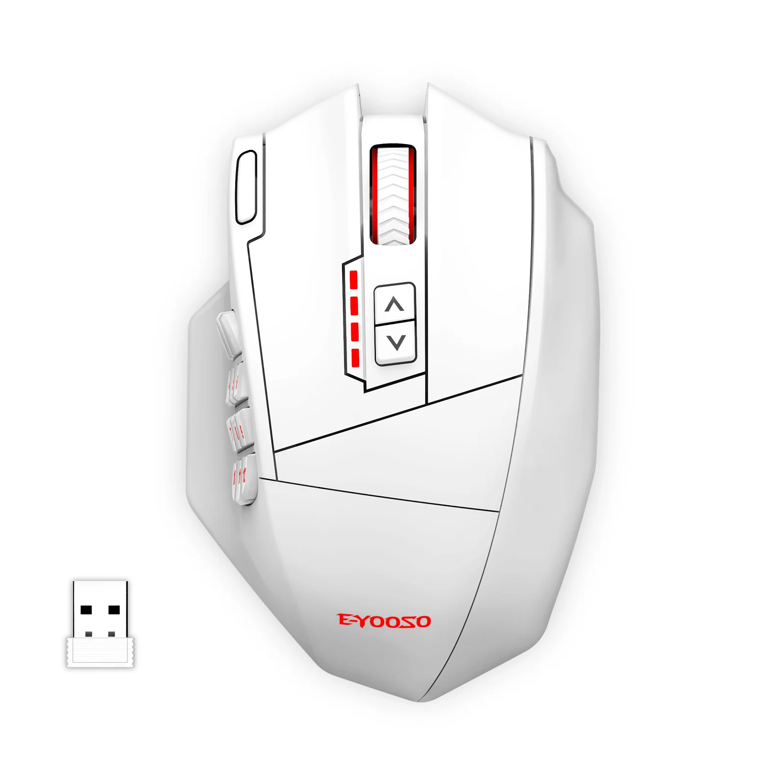 E-Yooso X-33 RGB Wireless Gaming Mouse (Black, White) - Image 7
