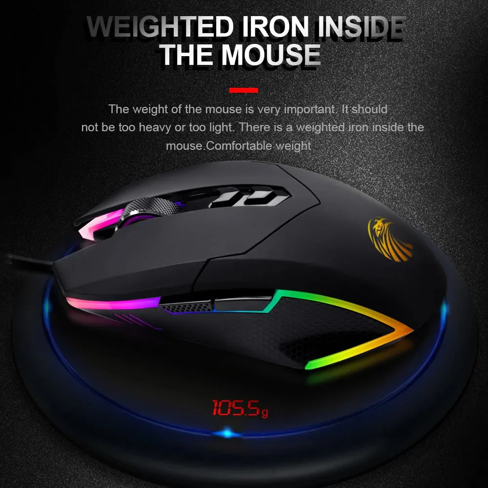 E-Yooso X-5 RGB Wired Gaming Mouse (Black) - Image 6