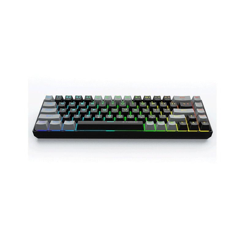E-Yooso Z-686 RGB 68 Keys Hot Swappable Mechanical Keyboard Black/Grey (Red Switch) - Image 3