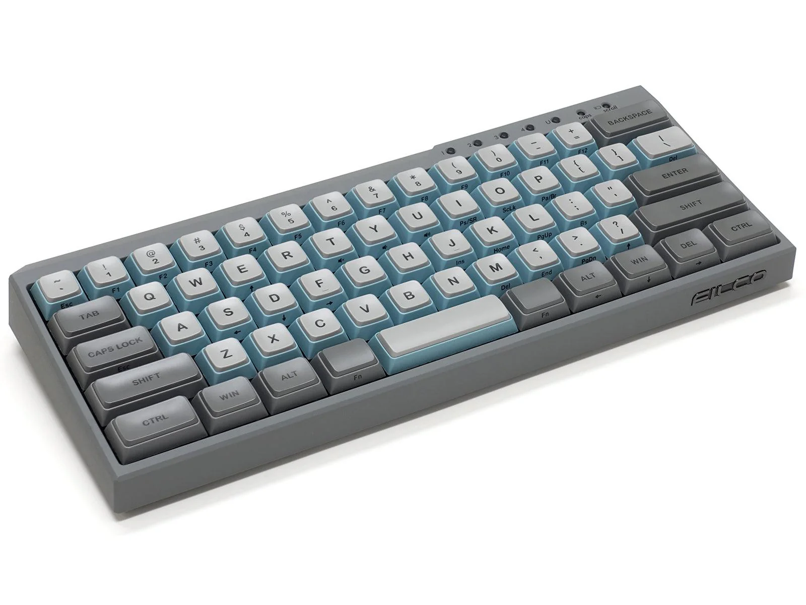 Filco Majestouch MINILA-R Convertible Double Shot PBT 63 US ASCII Mechanical Keyboard Sky Gray (MX Blue Switch) (FFBTR63MC/ESG) - Image 9