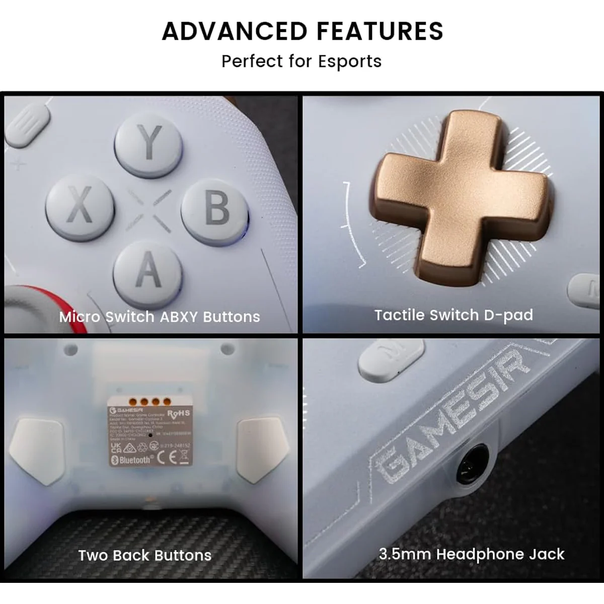 Gamesir Cyclone 2 Multi-Platform Wireless Game Controller (Black, White) - Image 5