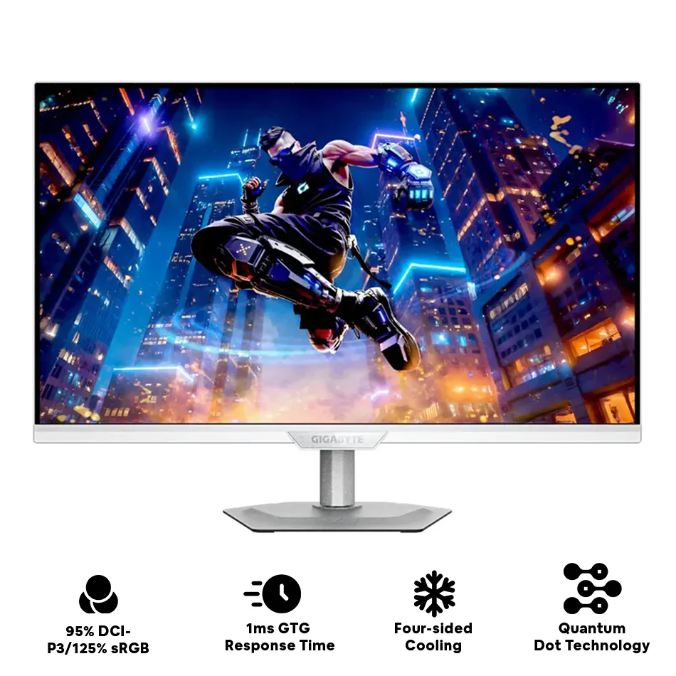 Gigabyte M27Q2 QD Ice 27" QHD (2560x1440) 200Hz/ OC 210Hz 1ms GTG SS IPS Edge Gaming Monitor with Tilt / Swivel / Pivot / Height Adjustment