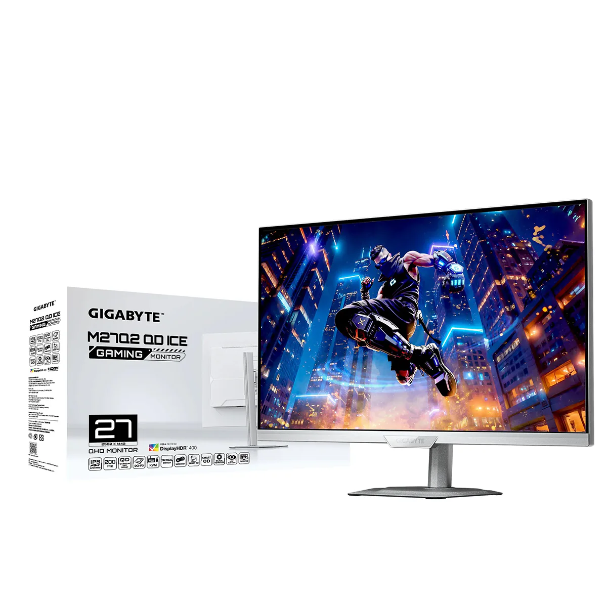 Gigabyte M27Q2 QD Ice 27" QHD (2560x1440) 200Hz/ OC 210Hz 1ms GTG SS IPS Edge Gaming Monitor with Tilt / Swivel / Pivot / Height Adjustment - Image 9