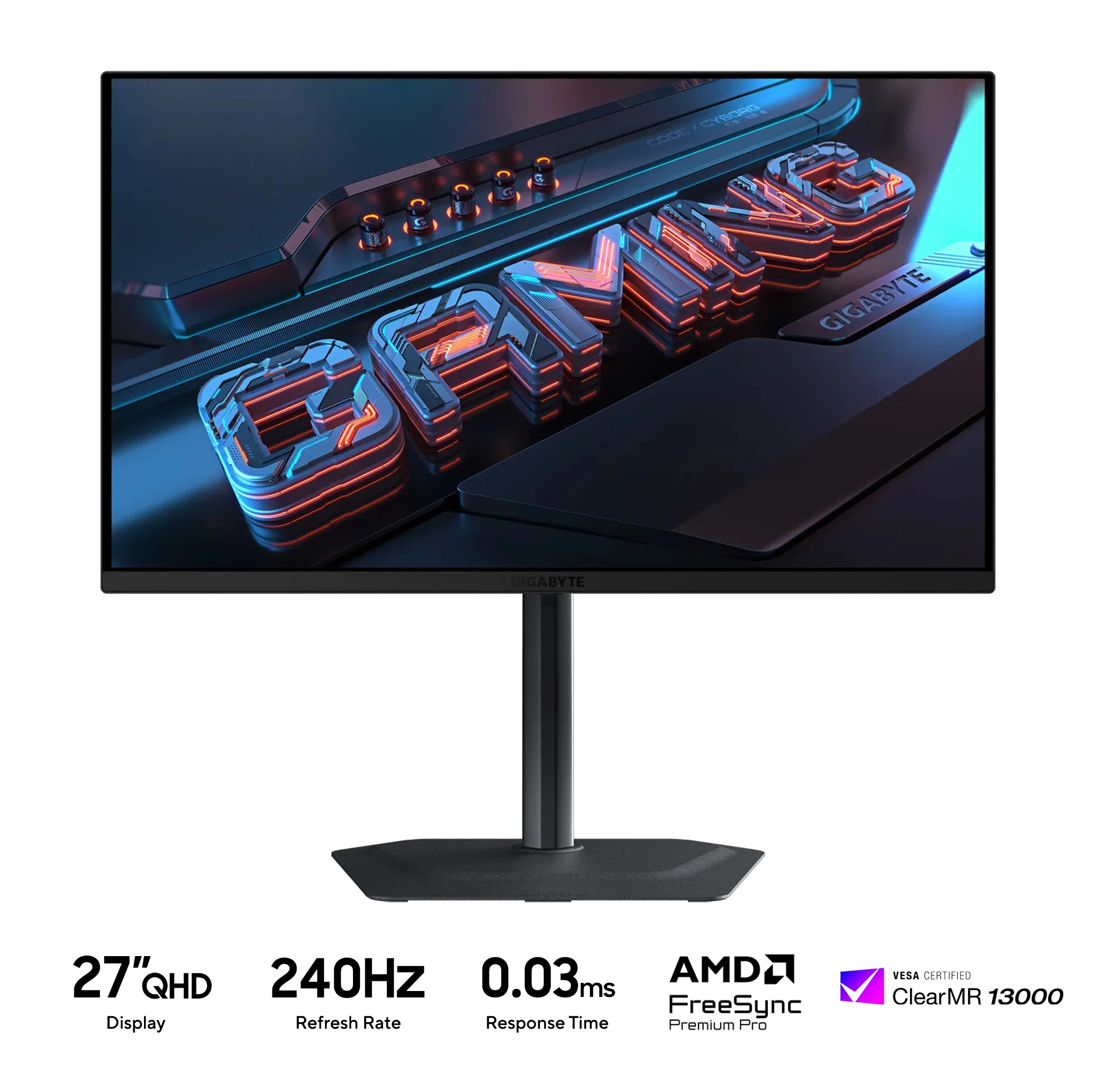Gigabyte MO27Q2 27 QHD (2560x1440) QD-OLED 240Hz 0.03MS GTG DisplayHDR 400 Gaming Monitor