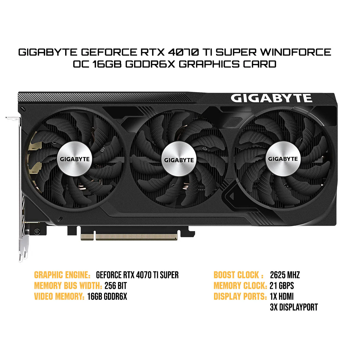 Gigabyte GeForce RTX 4070 Ti Super Windforce OC 16GB GDDR6X Graphics Card