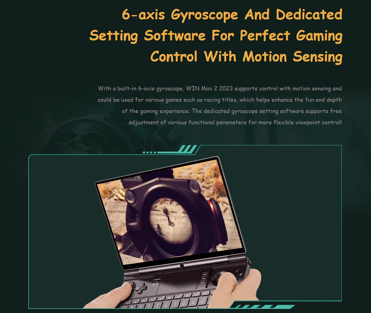 GPD Win Max 2 2023 AMD Ryzen 7 7840U 10.1" WQXGA QHD+ (2560x1600) IPS 32GB LPDDR5x-7500MT/S RAM 2TB SSD AMD Radeon 780M Graphics RDNA3 Windows 11 Handheld Gaming PC + Win Max 2 Protection Case - Image 14