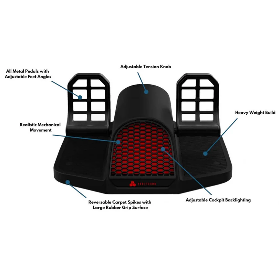 Honeycomb Charlie Rudder Pedals with Adjustable Tension (HC003073) - Image 6