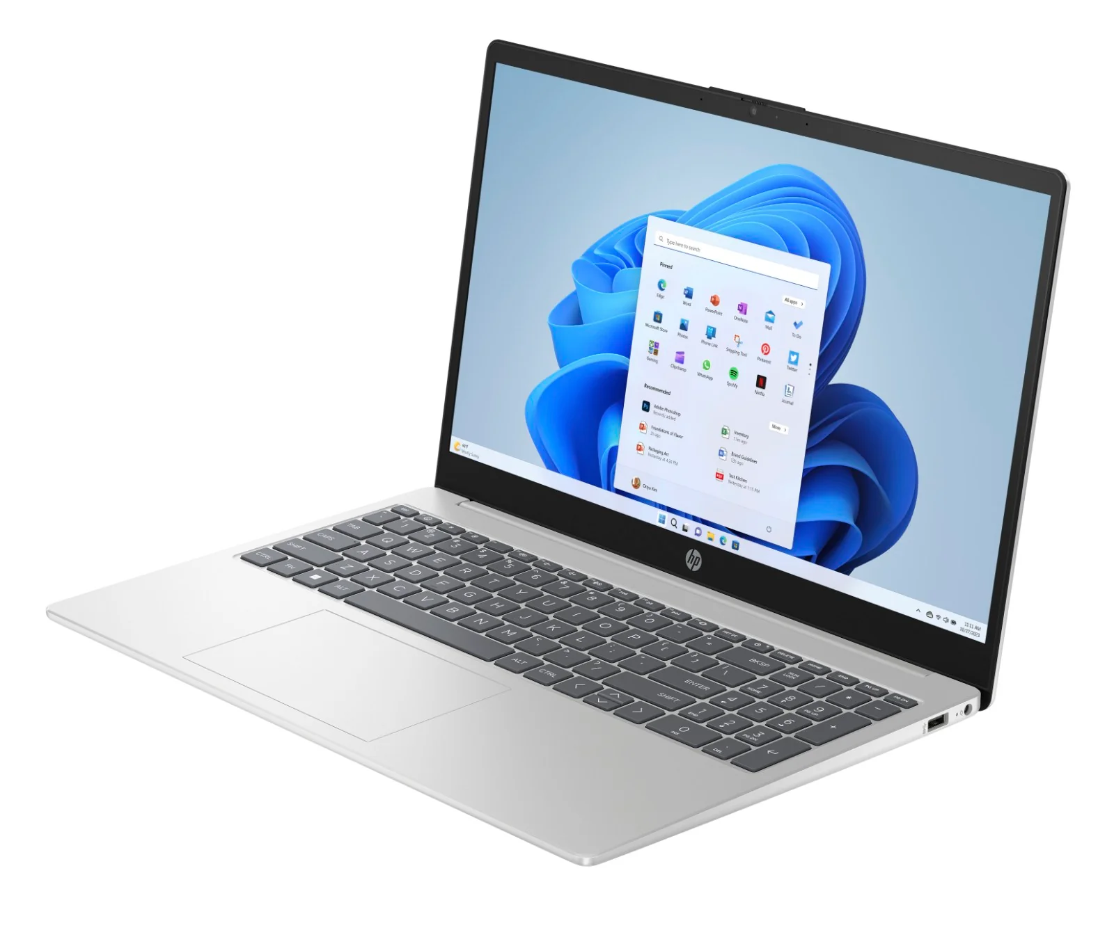 HP 15-FD0130TU Laptop (Natural Silver) | 15.6” FHD (1920x1080) | i5-1335U | 8GB RAM | 512GB SSD | Intel UHD Graphics | Windows 11 Home | MS Office Home & Student 2021 | HP 2Z8P4AA Sling Bag - Image 3