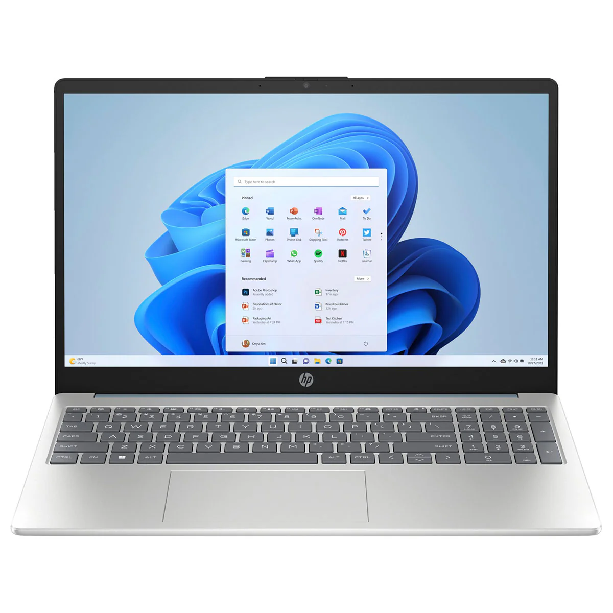 HP 15-FD1168TU Laptop (Moonlight Blue) | 15.6" FHD (1920x1080) IPS | Core 7 150U | 16GB RAM | 512GB SSD | Intel Integrated Graphics | Windows 11 Home | MS Office Home & Student 2021 | HP Prelude Topload Bag - Image 2
