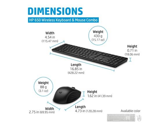 HP 650 Wireless Keyboard & Mouse Combo (Black) (4R013AA) - Image 4