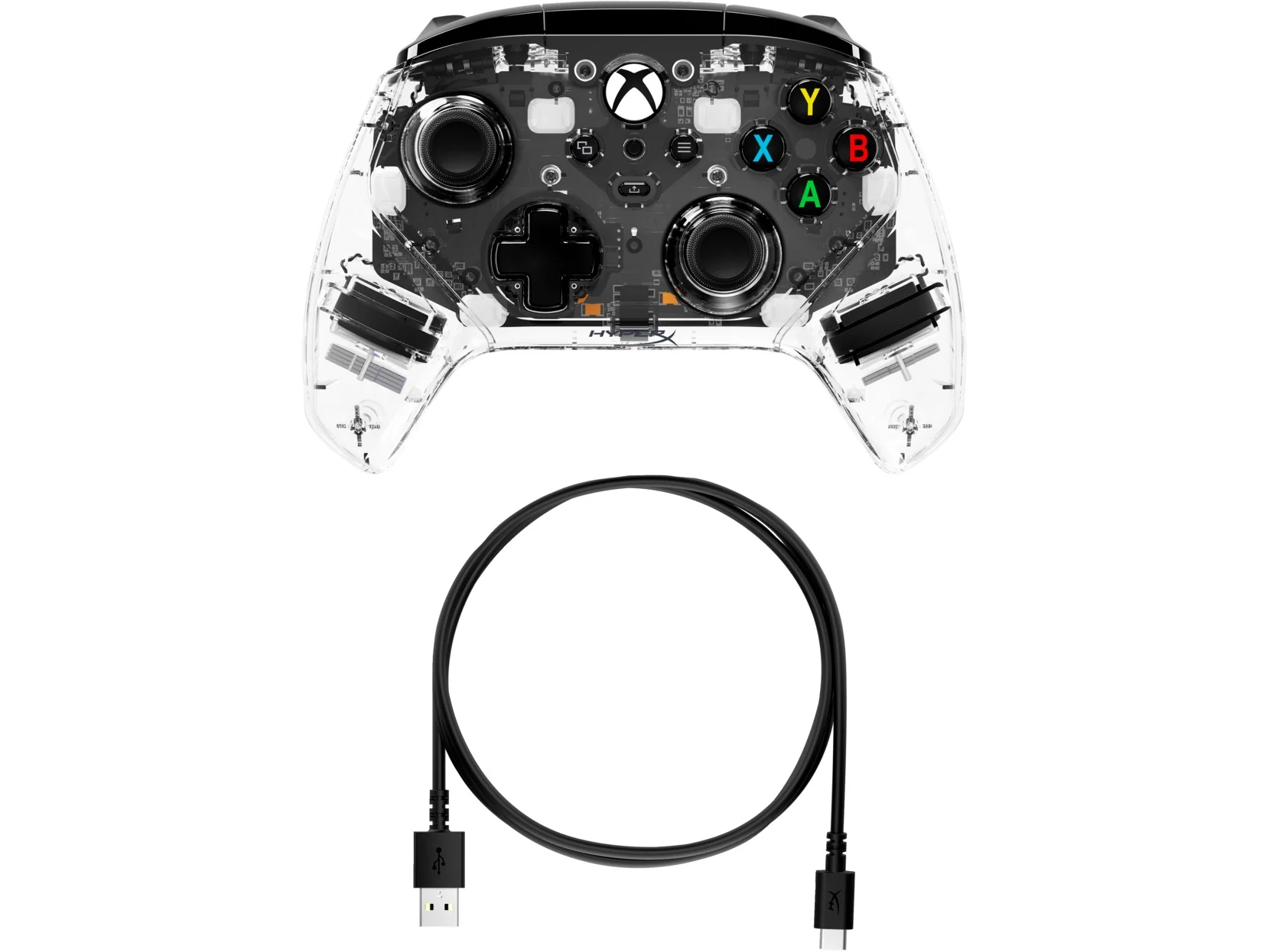 HyperX Clutch Gladiate RGB Wired Gaming Controller w/ Full Body RGB Lighting for Xbox (Clear) - Image 4