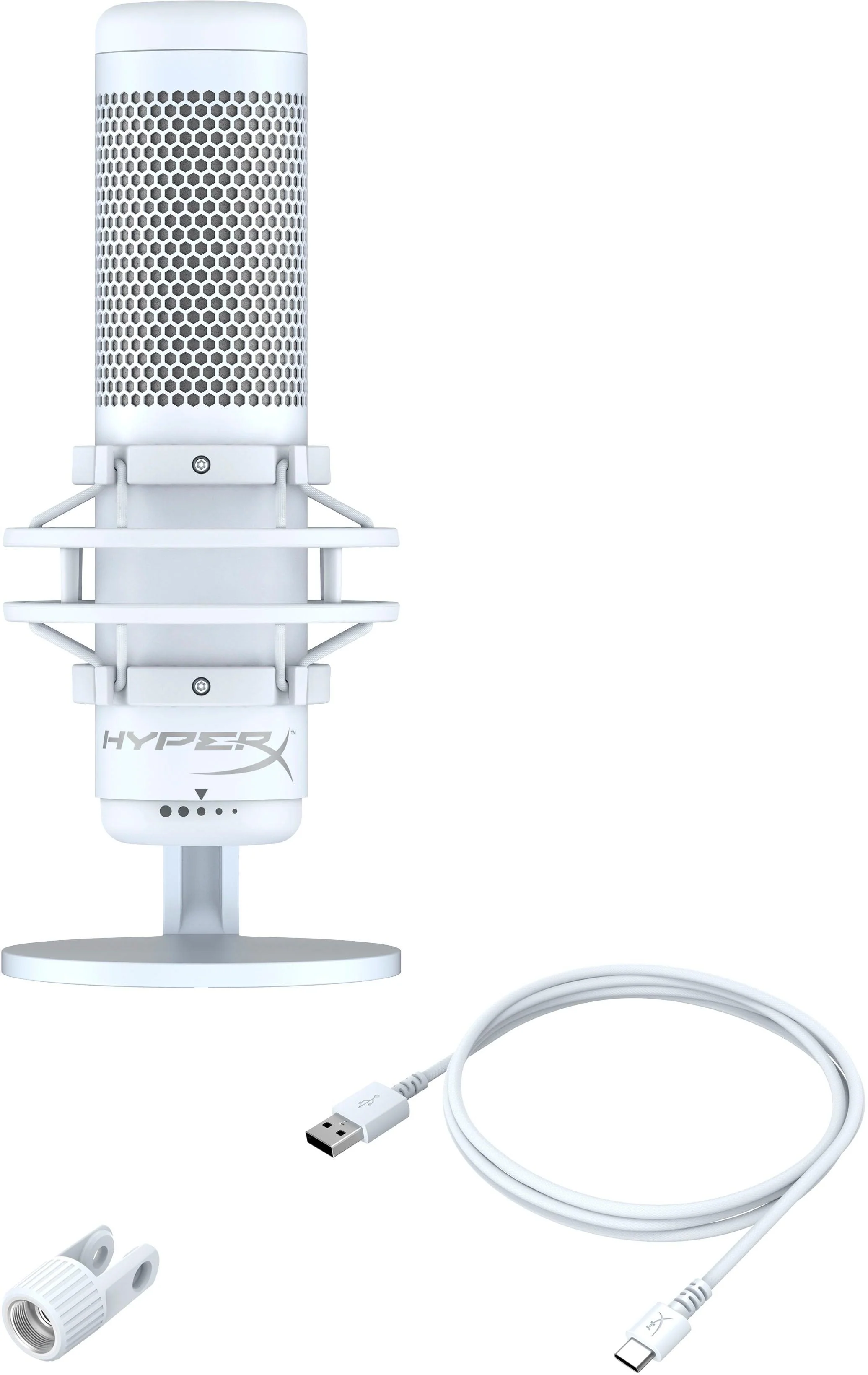 HyperX Quadcast S Wired Multi-Pattern USB Electret Condenser Microphone For PC/ Mac/ PS5/ PS4 (White) - Image 7