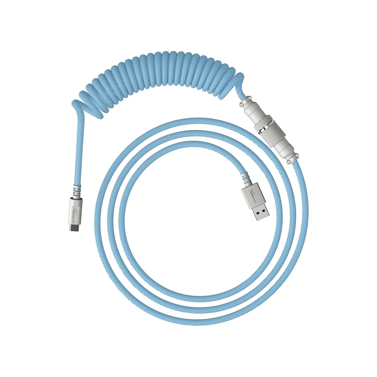 HyperX USB-C Coiled Cable (Light Blue/White) (6J680AA)