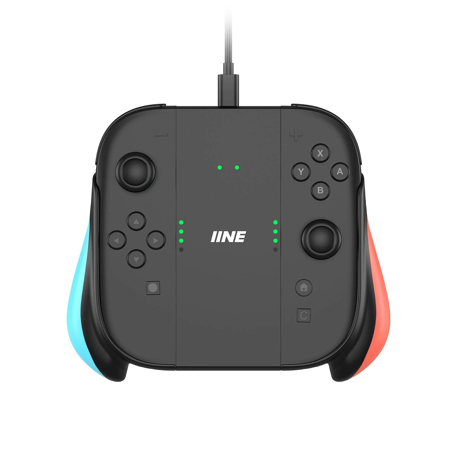 IINE Charging Grip for Nintendo Switch 2 (Black, Blue/Orange) - Image 10