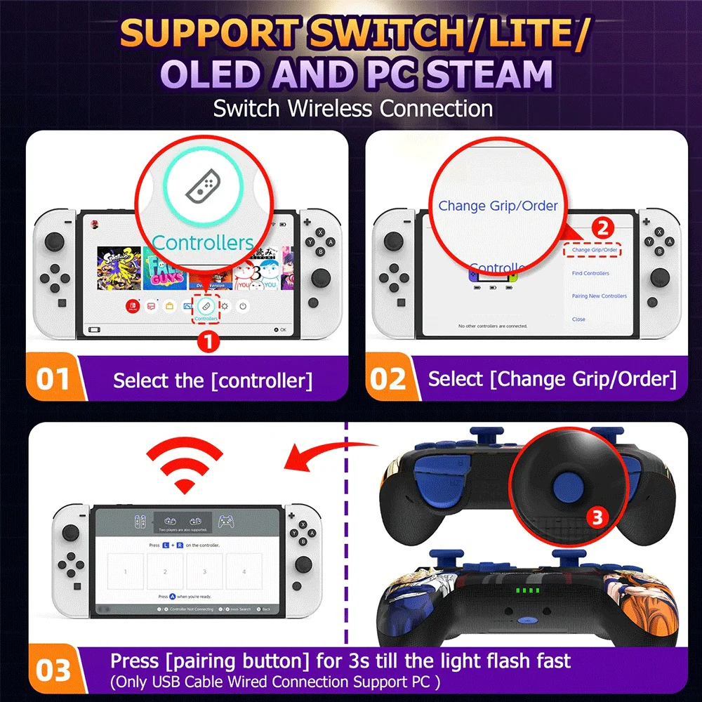 IINE Dragon Ball Z Wireless Controller For Switch / Switch OLED (L828) - Image 8