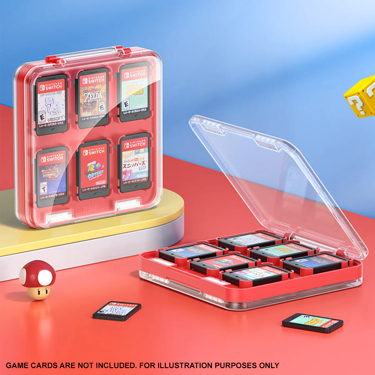IINE Game Card Case for Nintendo Switch (Transparent Red) (L1016) - Image 9