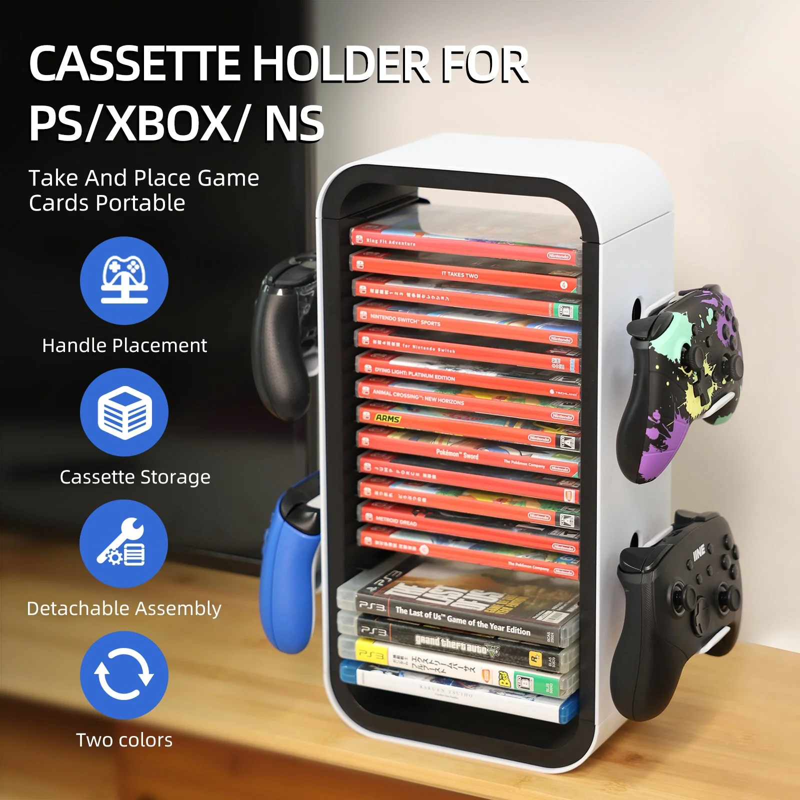 IINE Game Storage Rack For PS/Xbox/Switch (Pink) (L867) - Image 10