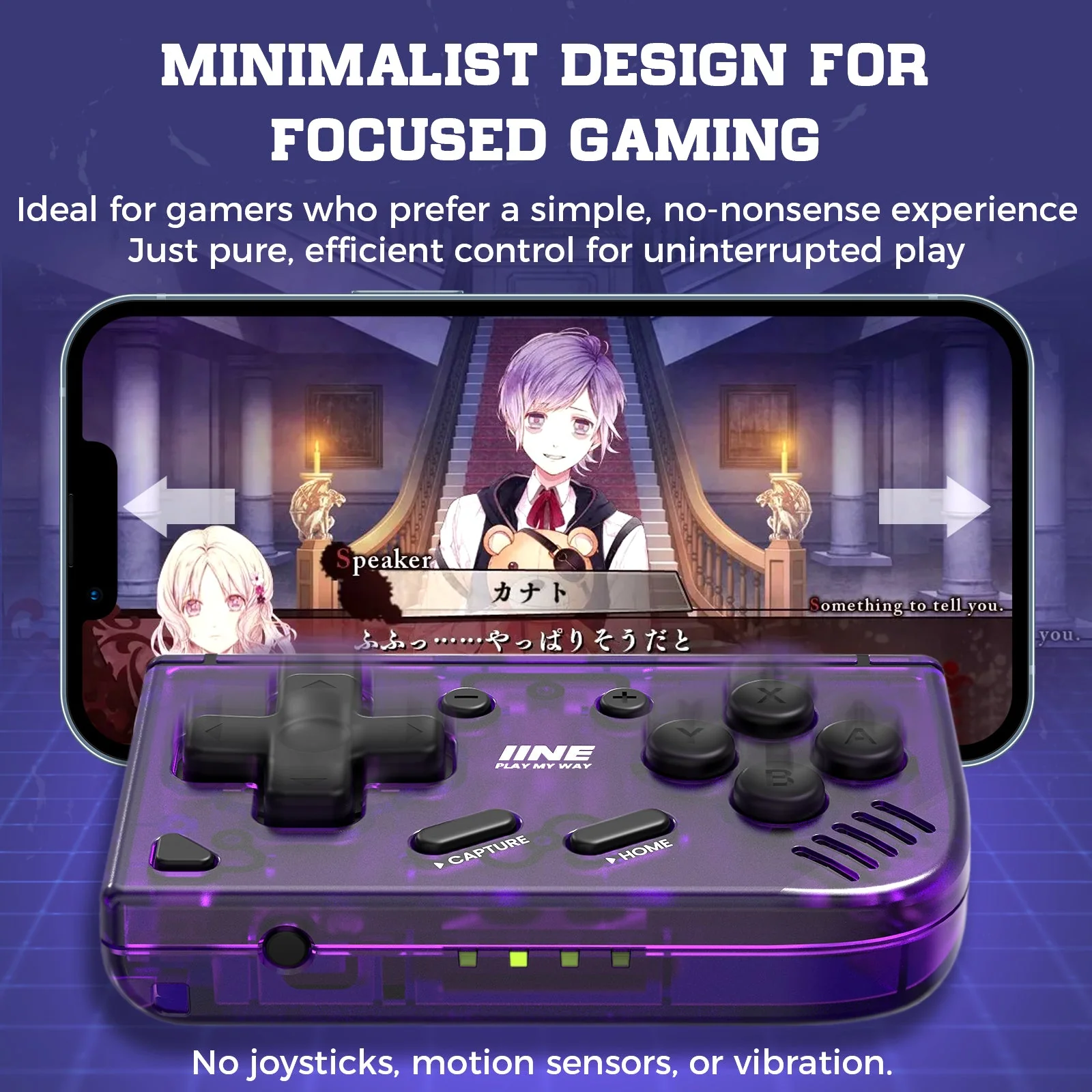 IINE Mini Retro Ananke Controller for Nintendo Switch / PC / Android / iOS (Black, Purple) (L1042, L1013) - Image 4