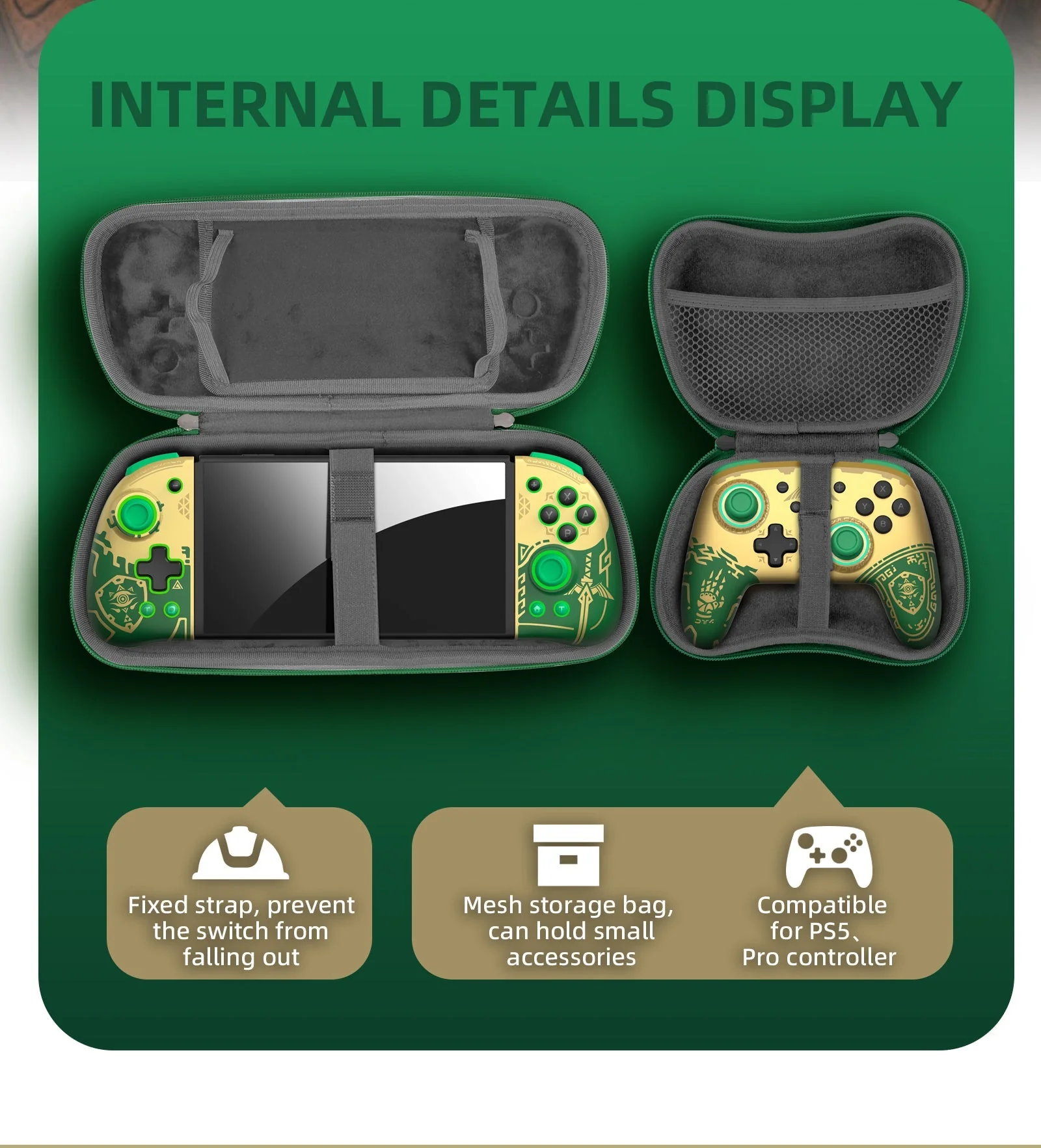 IINE NSW Storage Bag For Pro Controller The Legend Of Zelda Tears Of The Kingdom (L825) - Image 3