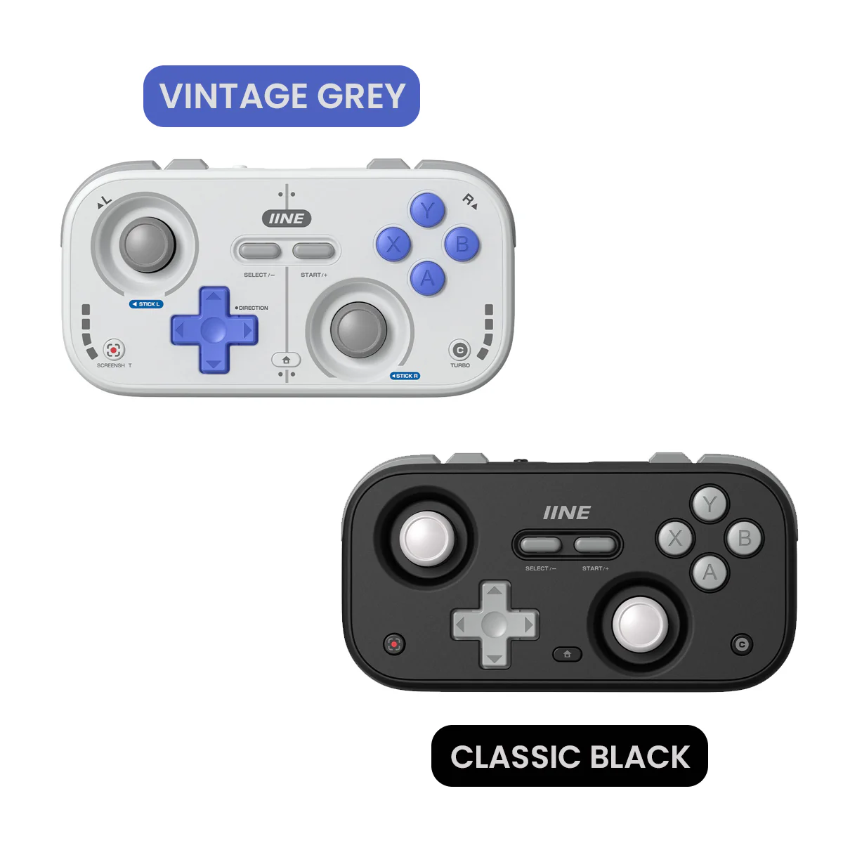 IINE Palm-Sized Retro Chronos Controller (Vintage Grey, Classic Black) (L1031, L1032) - Image 16